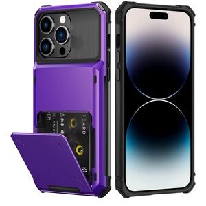 Sleek Purple Phone Case with Card Holder